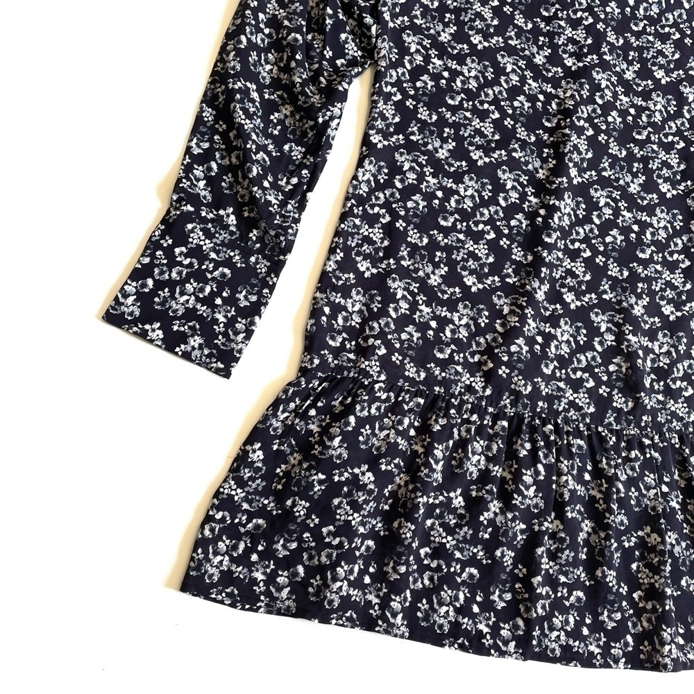 MICHAEL stars black floral long sleeve peplum dress size small - Picture 11 of 12